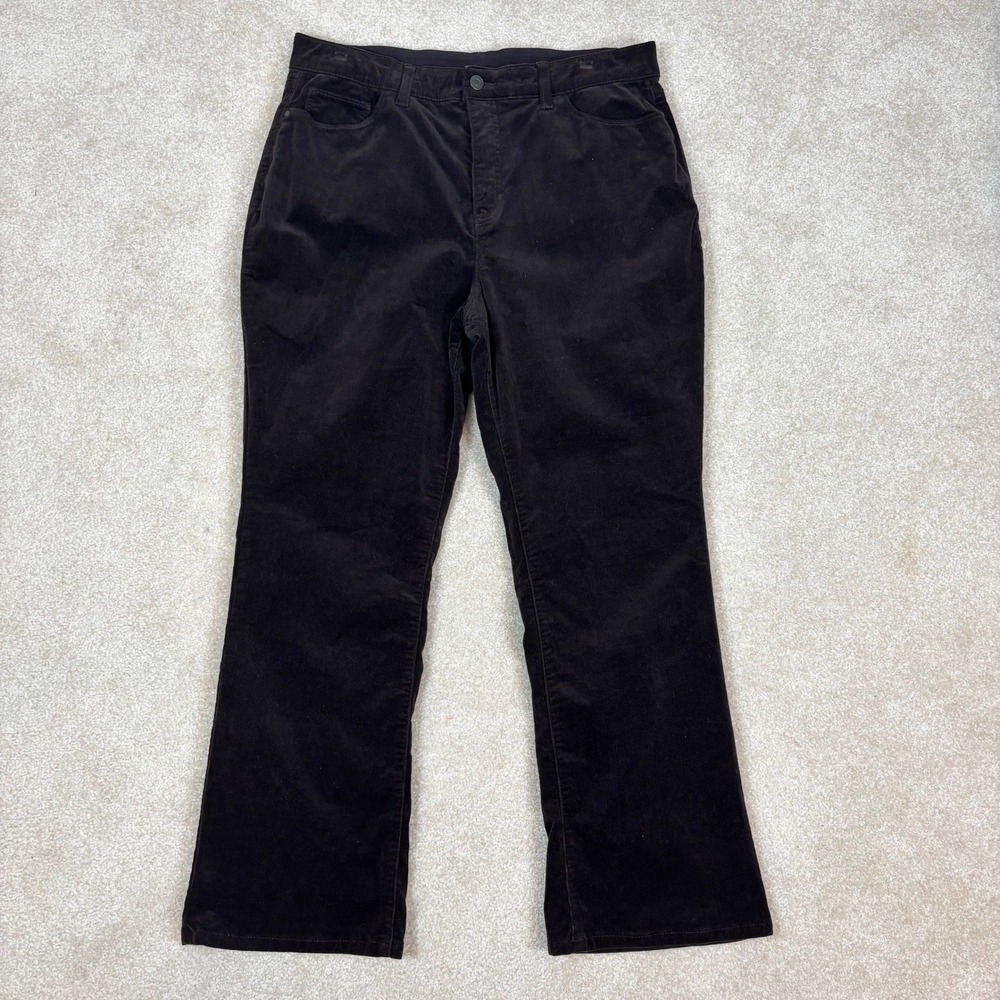 Croft & Barrow Womens 18 Short Corduroy Pants Dark Brown Bootcut Stretch Cotton